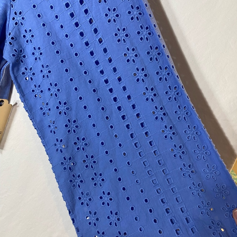 St. John's Bay Blue Eyelet Blouse - Picture 5 of 5
